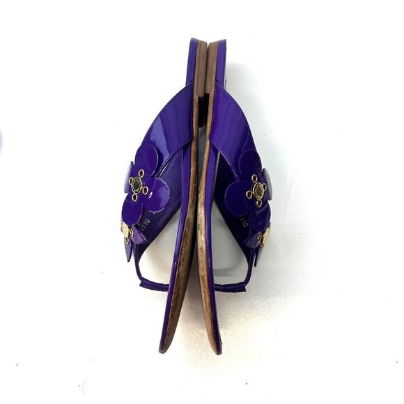 Louis Vuitton Vernis Flower Thong Sandals Purple Flip Flops Size 7 Authe… - Picture 7 of 14